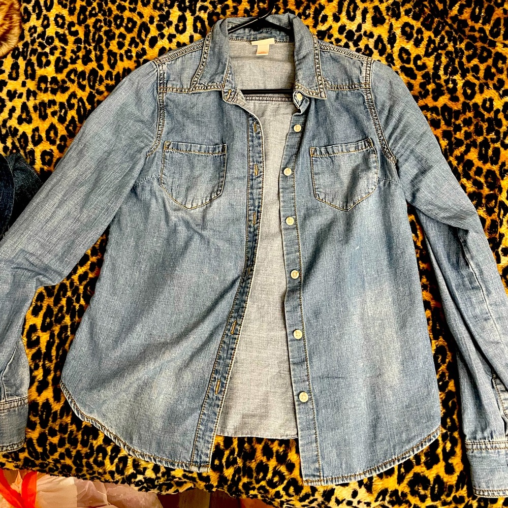 Jean button up long sleeve shirt massimo